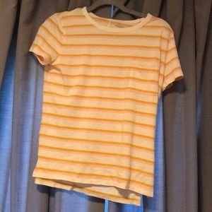 pink yellow and white t-shirt